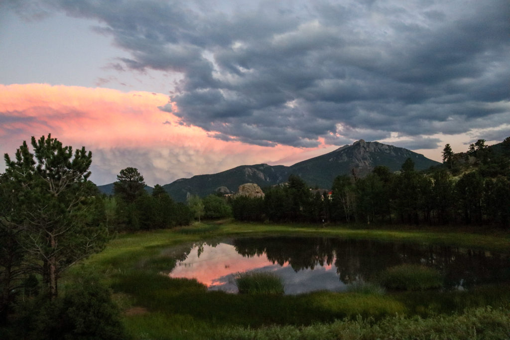 Colorado Campgrounds: Estes Park Campground at Mary's Lake at Sunset